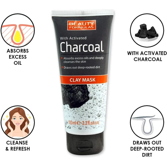 MG Skincare Charcoal & Clays Cleanser Clay Mask & Exfoliator 3 IN 1 50ml