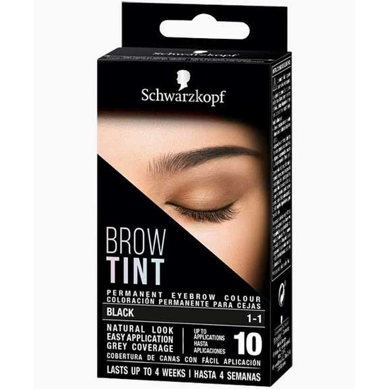Schwarzkopf Brow Tint Professional Formula Permanent Eyebrow Dye 1-1 Black