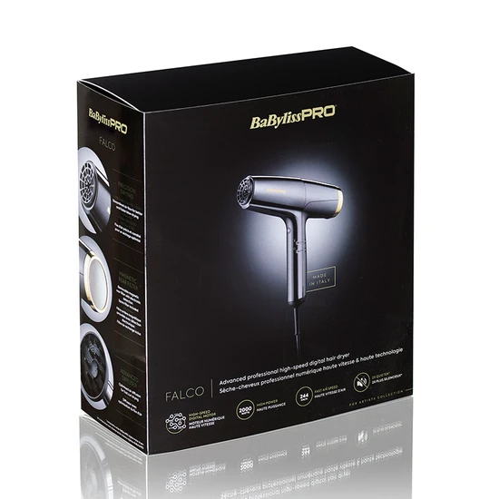 BaByliss Falco Advanced Professional High-Speed Digital Hair Dryer Grey & Gold