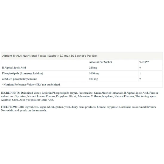 Altrient Liposomal R-Alpha Lipoic Acid Sachet 1 Sachet