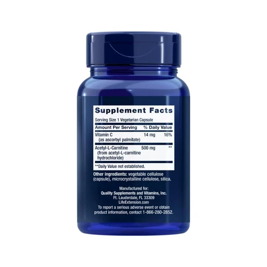 Life Extension Acetyl-L-Carnitine 500mg 100 Veg Caps