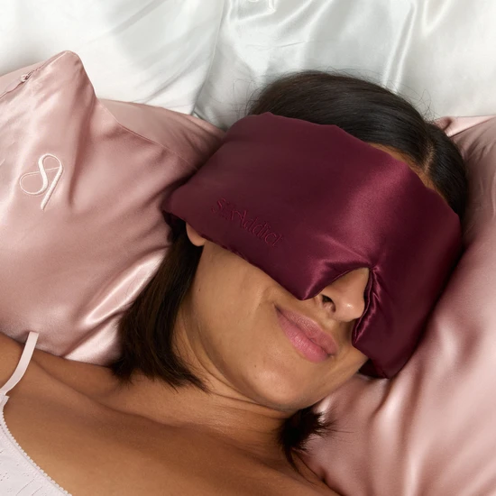 Silk Addict Weighted Mulberry Silk Sleep Mask Berry