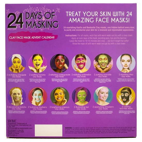 Skin Treats 24 Days Of Masking Advent Calendar 24 x Clay Face Mask