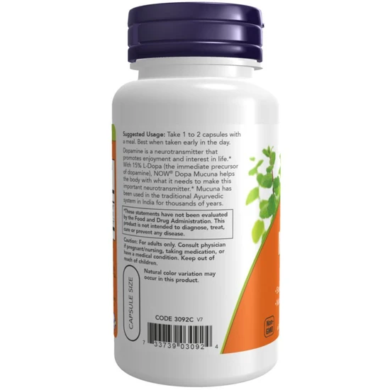NOW Foods DOPA Mucuna Vegicaps 90 Vegicaps
