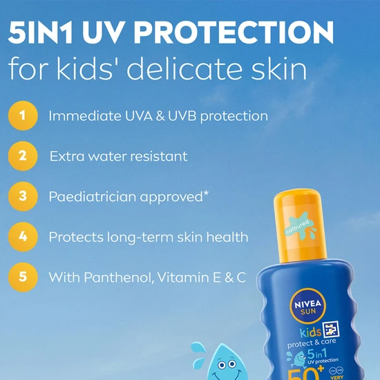 Nivea Sun Kids Protect & Care SPF 50+ Coloured Spray 200ml