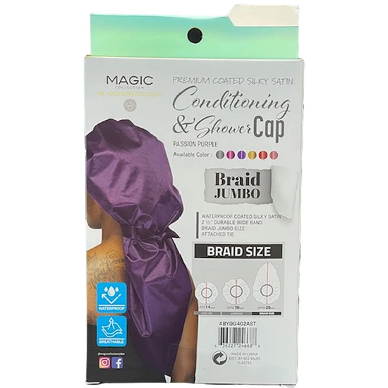 Magic Collection Conditioning Jumbo Shower Cap BYOG402AST Passion Purple