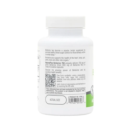 Nature's Plus PRO Berberine 750mg Capsules 60 Capsules