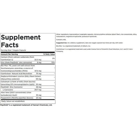 Swanson Stomach Defence Essentials With PepZinGI & Comforteze Capsules 60 Capsules