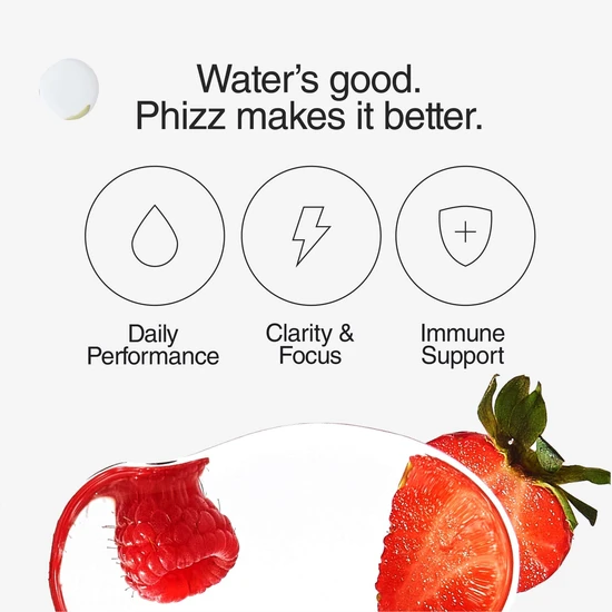 Phizz 3-in-1 Mixed Berry Hydration, Electrolytes & Vitamin Tablets 60 Effervescent Tablets