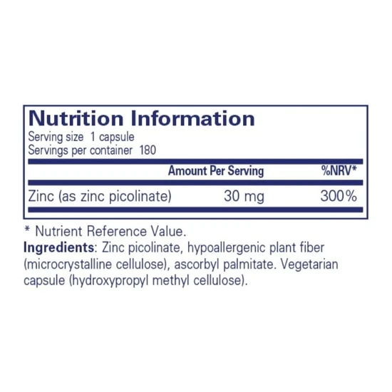 Pure Encapsulations Zinc 30 Capsules 180 Capsules