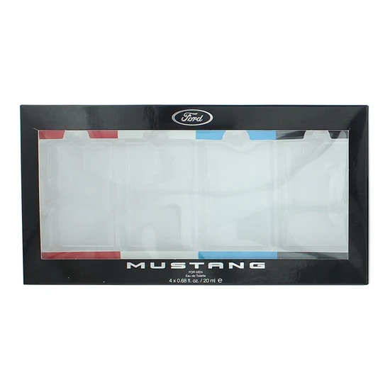 Mustang Ford Gift Set 20ml Red Eau De Toilette + 20ml White Eau De Toilette + 20ml Blue Eau De Toilette + 20ml Black Eau De Toilette
