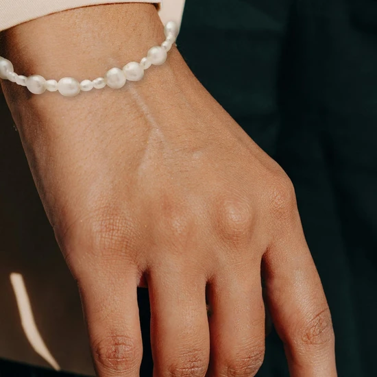 Kyoto Pearl Ansel Pearl Bracelet 18ct Gold Plated White