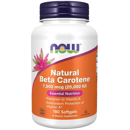 NOW Foods Beta Carotene Natural 25000iu Softgels 180 Softgels