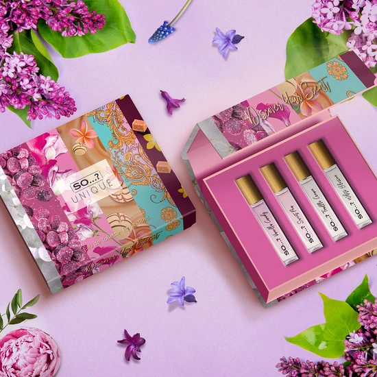 SO...? Unique Travel Size Mini Premium Eau De Toilette Gift Set 4 x 14ml