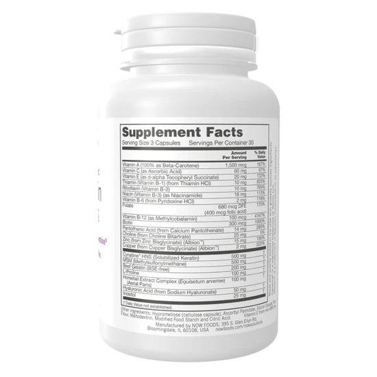 NOW Foods Hair Skin & Nails Capsules 90 Capsules