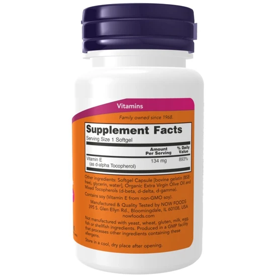 NOW Foods Vitamin E-200 Natural 100 softgels