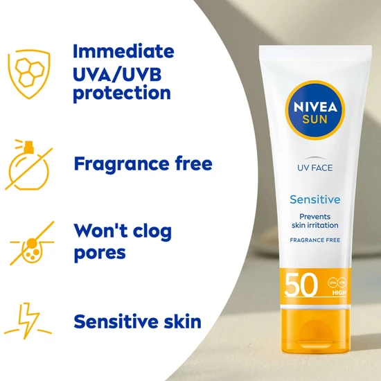 Nivea Sun Ultra Violet Face Soothing Sensitive SPF 50 50ml