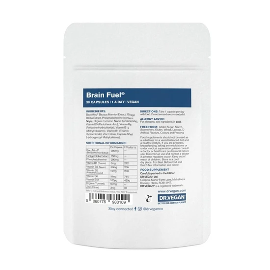 Dr Vegan Dr. Vegan Brain Fuel Memory & Focus Capsules 30 Capsules
