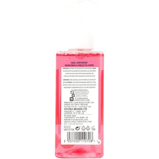 Sunday Rain Pink Grapefruit & Sea Salt Hair & Body Mist 200ml