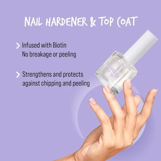 Kiss Nail Hardener & Top Coat With Biotin Instant Shield 13ml