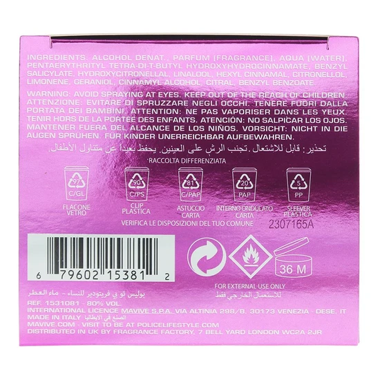 Police To Be Freetodare For Woman Eau De Parfum 75ml