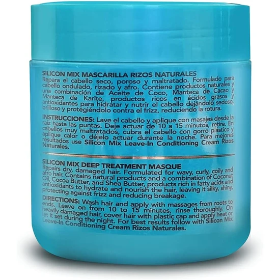 Silicon Mix Rizos Naturales Deep Treatment Masque For Natural Hair 10.5 OZ