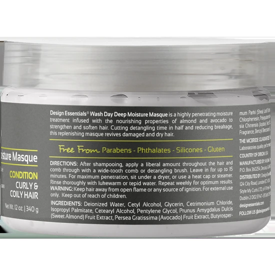 Design Essentials Almond & Avocado Wash Day Deep Moisture Masque 340g