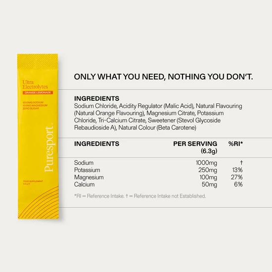 Puresport Ultra Electrolytes Orange Lemonade Sachets 15 Sachets