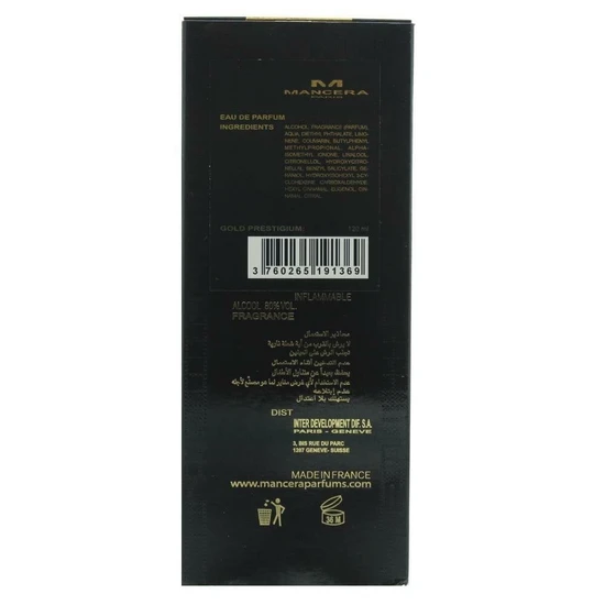 Mancera Gold Prestigium Eau De Parfum 120ml