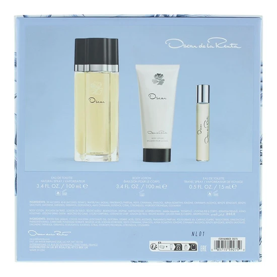 Oscar de La Renta Gift Set 100ml Eau De Toilette + 100ml Body Lotion + 15ml Eau De Toilette
