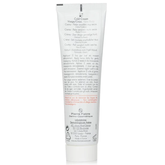 Avène Cold Cream For Very Dry Sensitive Skin 100ml