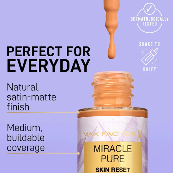 Max Factor Miracle Pure Skin Reset 2-In-1 Serum Foundation 30-40 Fair To Light