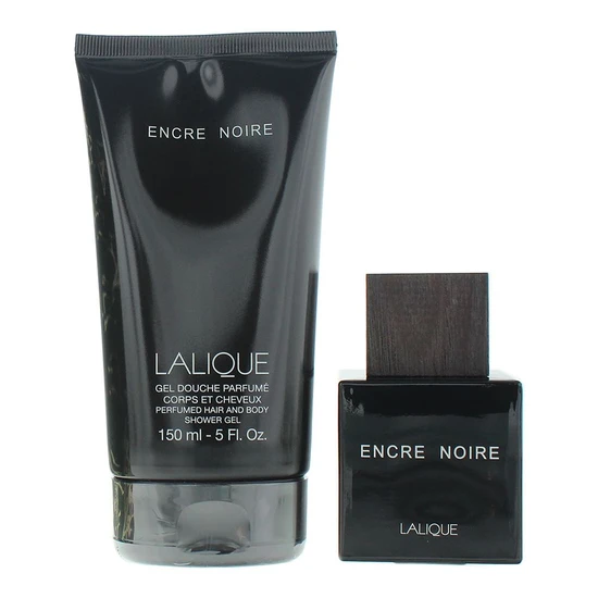 Lalique Encre Noire Eau De Toilette Gift Set 50ml Eau De Toilette + 150ml Shower Gel