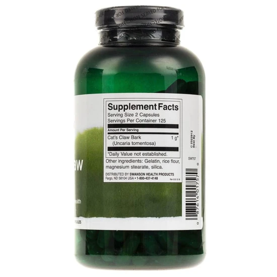 Swanson Cat's Claw 500mg Capsules 250 Capsules
