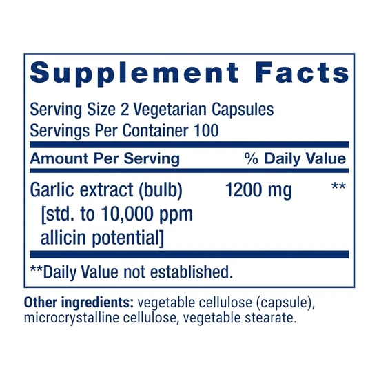 Life Extension Optimised Garlic Vegicaps 200 Vegicaps