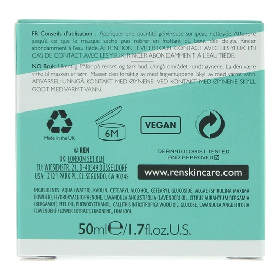 REN ClearCalm Invisible Pores Detox Mask 50ml