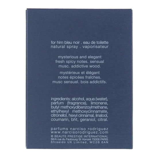 Narciso Rodriguez For Him Bleu Noir Eau De Toilette 50ml