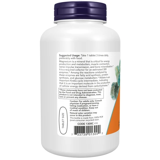 NOW Foods Magnesium Malate 1000mg Tablets 180 Tablets