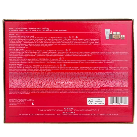 Estée Lauder Firm & Lift Wonders Set: Perfectly Clean Cleanser + Advanced Night Repair + Revitalising Supreme + Eye Balm 4pcs