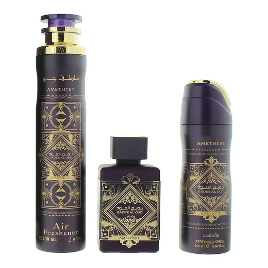 Lattafa Bade'e Al Oud Amethyst Eau De Parfum Gift Set 100ml