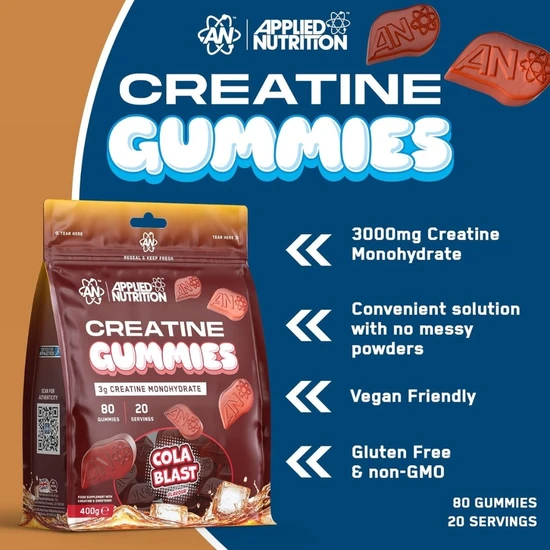 Applied Nutrition Creatine Cola Blast Gummies 80 Gummies
