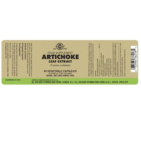 Solgar Artichoke Leaf Extract 300mg Vegicaps 60 Vegicaps