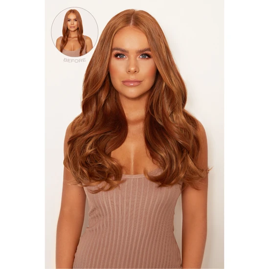 LullaBellz Super Thick 16" Blow Dry Wavy Clip In Hair Extensions 5 Piece