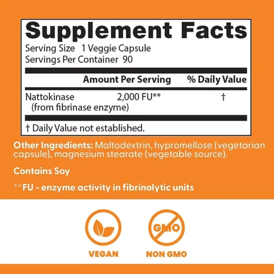 Doctor's Best Nattokinase 2000 Fu 90 Veg Caps