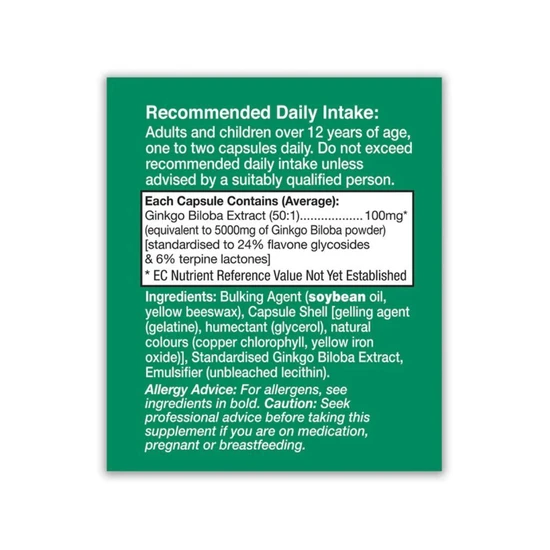 Health Aid Ginkgo Biloba Extract 5000mg Capsules 30 Capsules