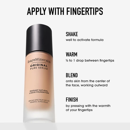 bareMinerals Original Pure Serum Radiant Natural Liquid Foundation Mineral SPF 20 Deep Cool 5