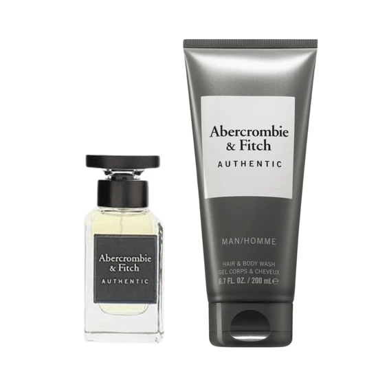 Abercrombie & Fitch Authentic Man Men's Aftershave Gift Set 50ml Eau De Toilette + 200ml Body Wash