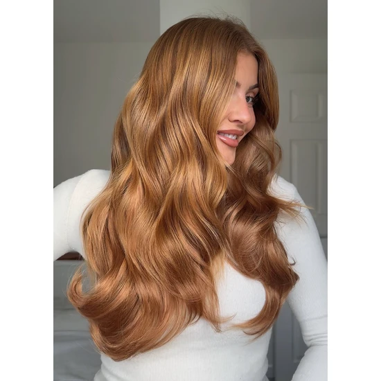 LullaBellz Super Thick 16" 5 Piece Blow Dry Wavy Clip In Hair Extensions Bleach Blonde