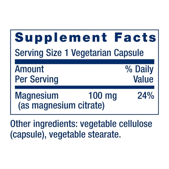 Life Extension Magnesium Citrate 100 mg - 100 Veg Caps