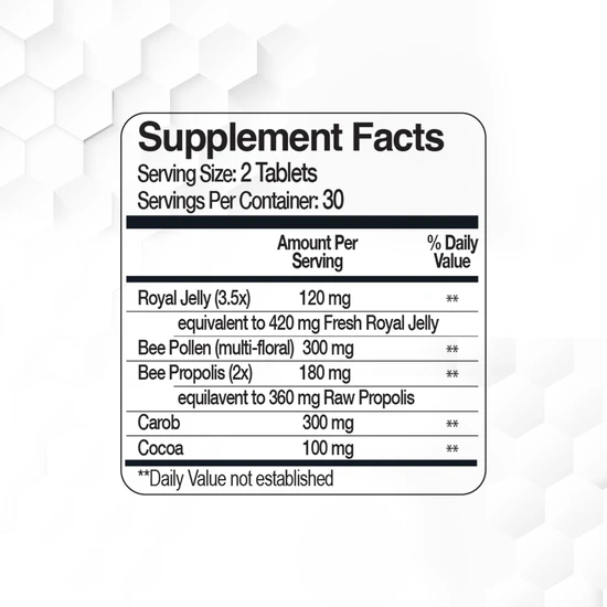 BEE&YOU Royal Jelly Propolis Bee Pollen Chewable Tablets 30g